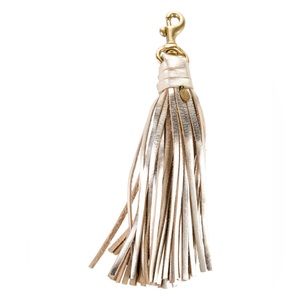 Clare V gold tassel keychain